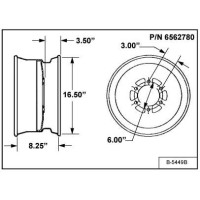 Обод колеса 16.5 x 8.25 Bobcat, 6562780