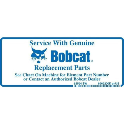 Наклейка "Обслуживание с запчастями Bobcat", 6565200 BOBCAT