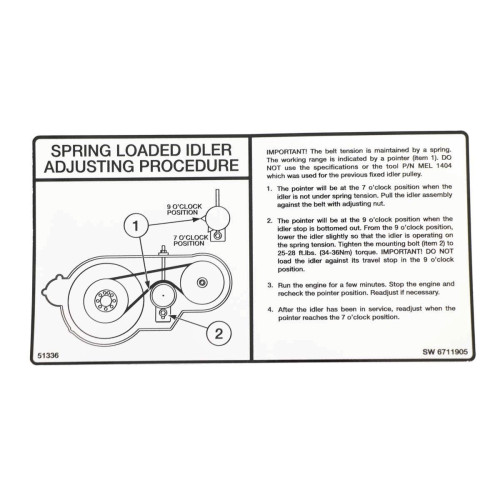 Наклейка натяжения ремня Bobcat, 6711905