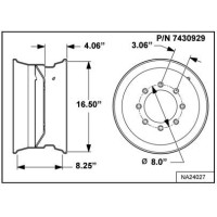 Обод колеса 16.5 X 8.25 Bobcat, 7430929