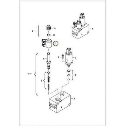 7025094 Котушка клапана ходу Bobcat