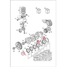 7271812 Вкладиші корінні (комплект), -0,40 mm/+0,40 mm Bobcat