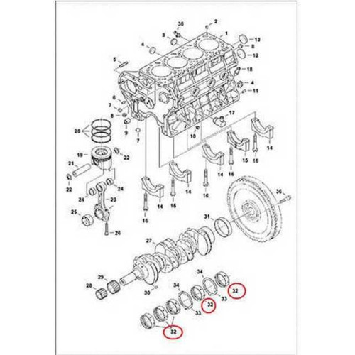 6680740 Вкладиші корінні, -0,40 mm Bobcat