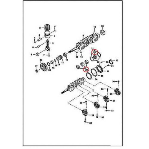 6655186 Вкладиші корінні, std (51,94 mm) Bobcat