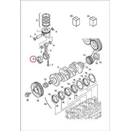 7008422 Вкладыши шатунные (комплект), -0,40 Bobcat