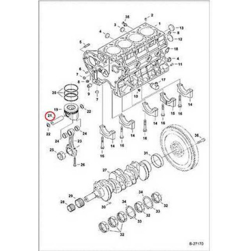 6680725 Палець поршневий Bobcat
