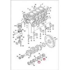 6680745 Півкільце колінвалу, +0,20 mm, низ Bobcat