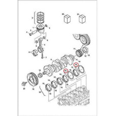 7008430 Півкільце колінвалу, +0,20 mm, верх Bobcat