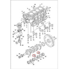 6680743 Півкільце колінвалу, +0,40 mm, верх Bobcat