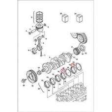 7008429 Напівкільце колінвала, +0,40 mm, низ Bobcat