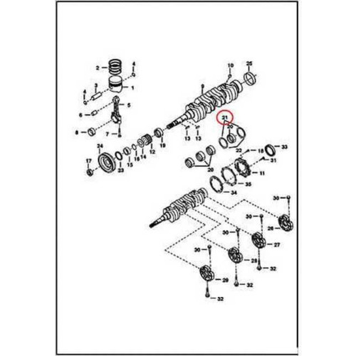 3974945 Півкільце колінвалу, std (51,94 mm), верх Bobcat