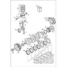 7315149 Півкільце колінвалу, std, верх Bobcat