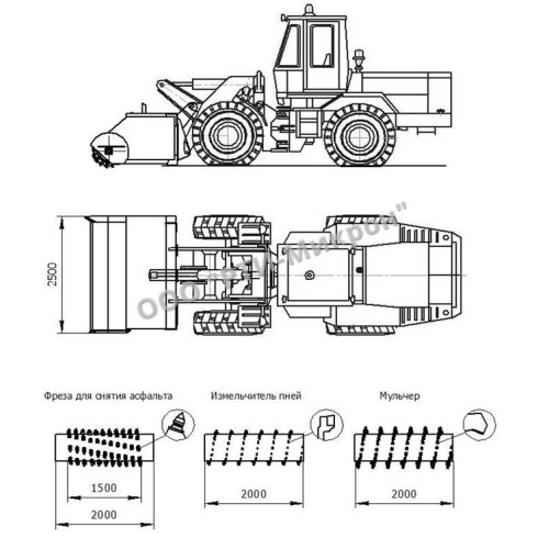 Фреза навесная с автономной силовой установкой ФН-АД-2000