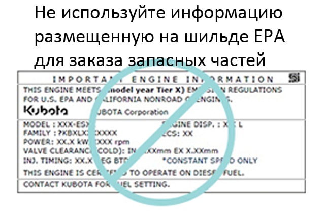Розташування ідентифікаційного номера Kubota