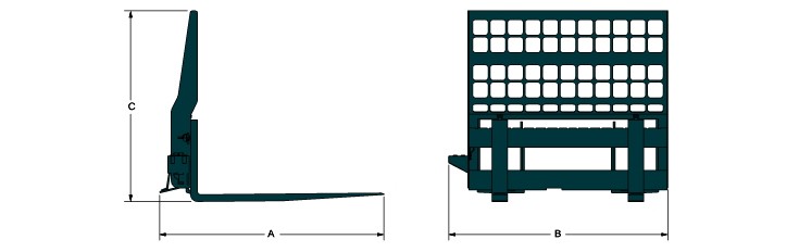 Вилы паллетные Bobcat габариты