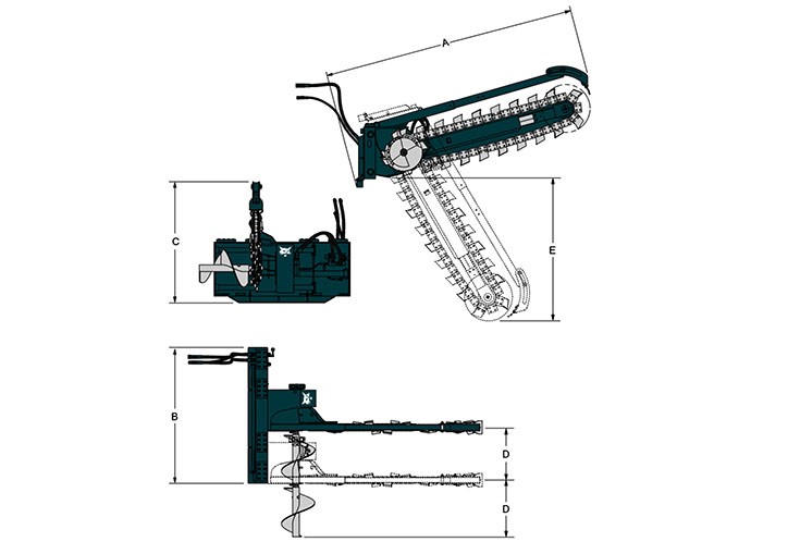 Траншеекопатель Bobcat габариты
