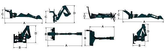 Навесной экскаватор Bobcat габариты